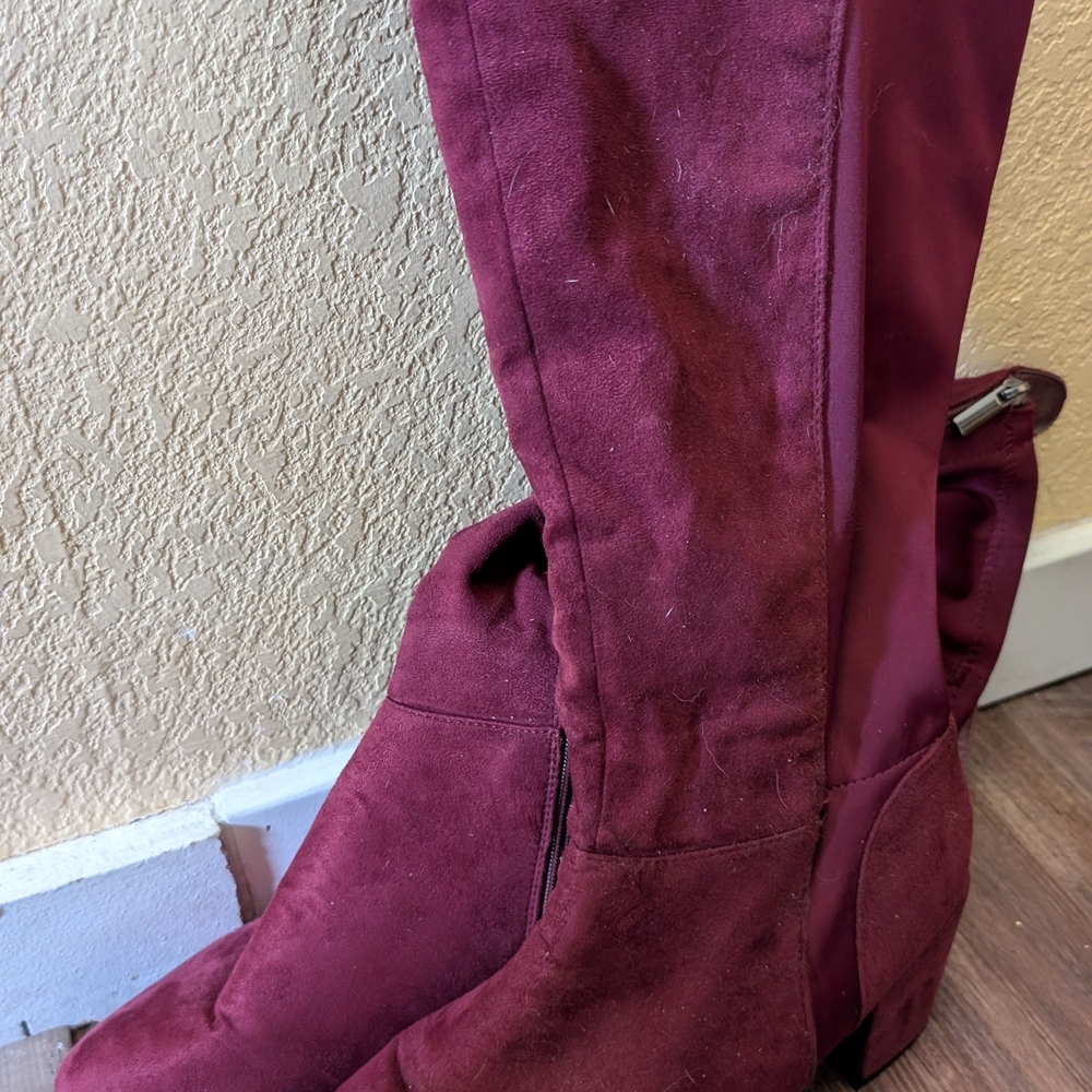 Stylish Burgundy Heeled Boots